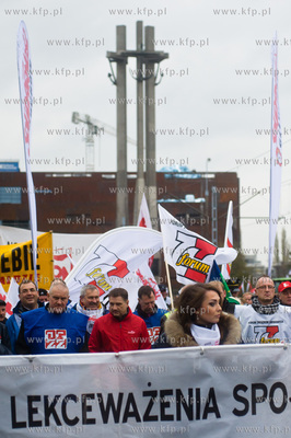 Gdansk. Manifestacja niezadowolonia, zorganizowana...