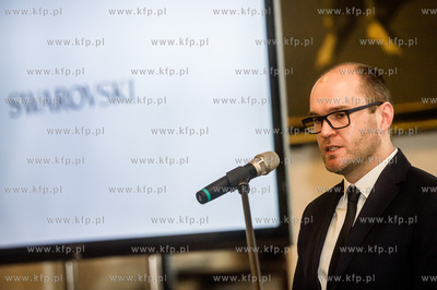 Gdańsk. Ratusz Głownego Miasta. Sala Wety. Konferencja...