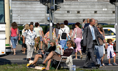 Skrzyzowanie ulic Nowe Ogrody i 3 Maja w Gdansku. Nz....