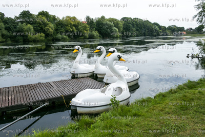Przystań kajakowa na rzece Radunia w Juszkowie w gmienie...