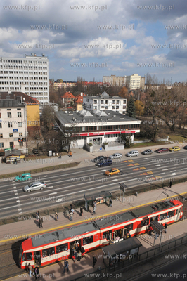 Gdansk Wrzeszcz. Przytanek tramwajowy w poblizu skrzyzowanie...