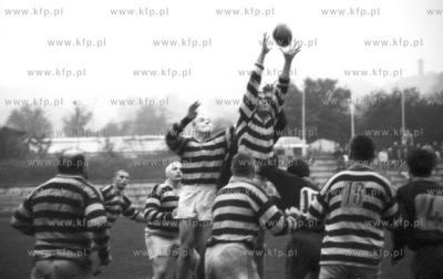 Mecz rugby Lechii Gdansk na stadionie na al. Grunwaldzkiej...