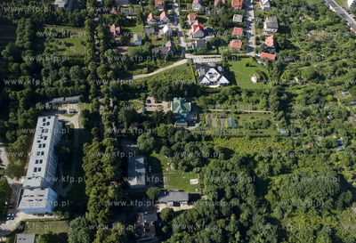 Gdansk Oliwa z lotu ptaka.Dom Lecha Walesy na ul. Polanki...