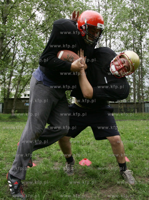 Trening druzyny futbolu amerykanskiego Pomorze SeaHawks....