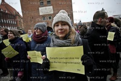 Gdansk. ul. Dluga manifa zorganizowana przez Trojmiejska...