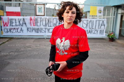 Gdansk. Happening przed Brama Historyczna nr 2 Stoczni...