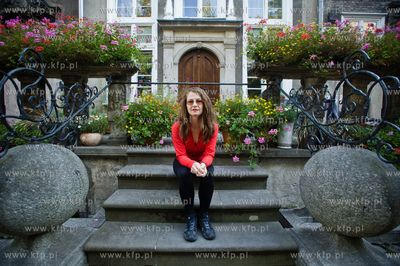 Gdansk. Ul. Sw. Ducha. Aktorka z Gdanska, mieszkajaca...