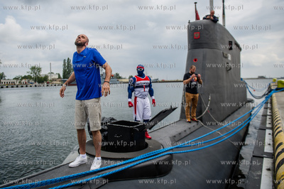 Koszykarz Marcin Gortat odwiedza Port Wojenny w Gdyni...