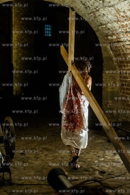 Gdańsk. Plac przed Złota Bramą. XII Misterium Męki...