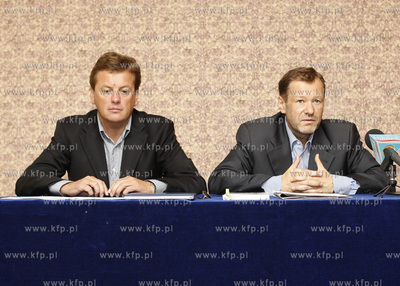 Sopot. Hotel Europa. Konferencja prasowa Cezarego Jakubowskiego...