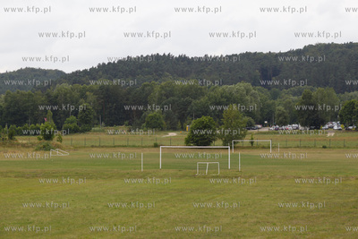 Gdansk. Boisko pilkarskie przy ul.Koscierskiej klubu...