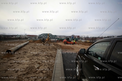 Gdansk. Budowa Trasy Slowackiego. Odcinek od wiaduktu...