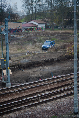 Gdansk. Zabezpieczony przez Policje teren Centrum Ksztalcenia...