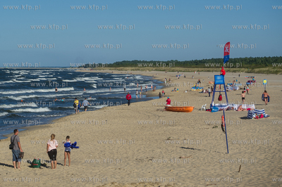 Gdansk. Letni wypoczynek na plazy miejskiej Stogi....