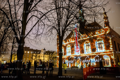 Gdańsk. Video Mapping na Ratuszu Staromiejskim - wideoprojkcja...