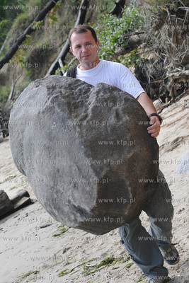 Plaza przy klifie w Gdyni Orlowie. Ekipa filmow serialu...
