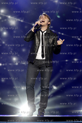 Sopot Hit Festiwal 2009. Nz. wokalista zespolu PIN,...