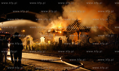 Pozar goralskiego domu na ulicy Warzywniczej w Wejherowie,...