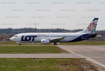 Gdansk, Rebiechowo. Nz. Boeing 737 LOT Polskie Linie...