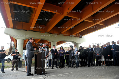 Gdansk.  Obwodnica Trojmiasta. Wmurowania kamienia...