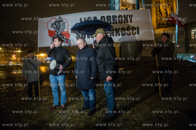 Gdansk. Plac Solidarnosci. Wiec z okazji 34 rocznicy...