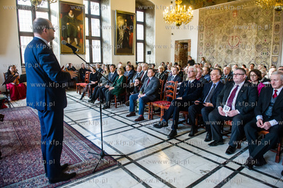 Gdansk. Wielka Sala Wety Ratusza Glownego Miasta. Uroczystosc...
