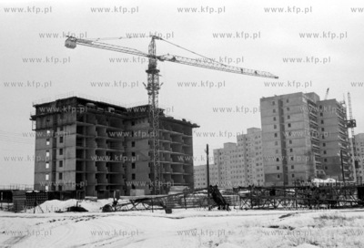 Gdansk Zaspa. Budowa nowych domow widziana z al. XXX...