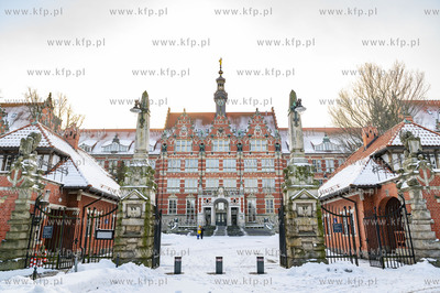 Gdańsk - Wrzeszcz. Nz. budynek Politechniki Gdańskiej...