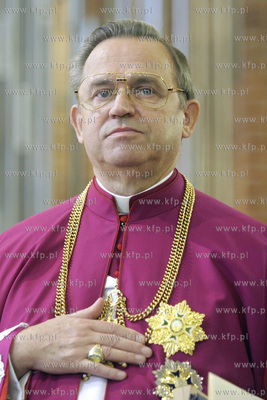 Ks. pralat Henryk Jankowski na mszy w kosciele sw....