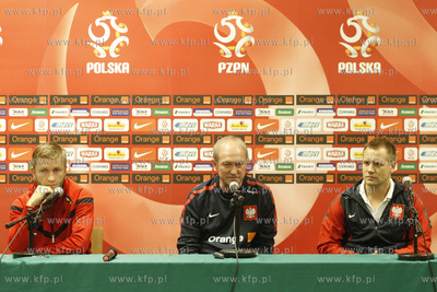 Gdansk. Stadion pilkarski PGE Arena. Konferencja prasowa...