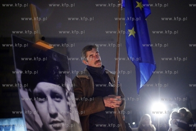 Manifestacja poparcia dla Ukrainy na Placu Solidarnosci...