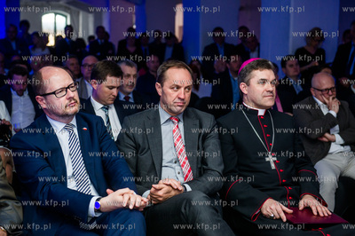 Gdansk. Wyspa Spichrzow. Uroczystosc wmurowania kamienia...