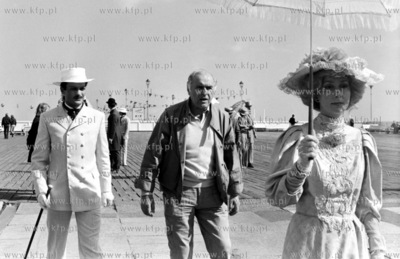 Molo w Sopocie. Plan filmowy "Miedzy ustami a brzegiem...