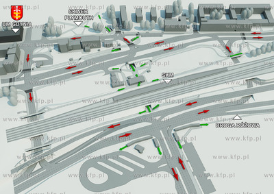 Poczatek przebudowy ukladu drogowego Wezel Sw. Maksymiliana...