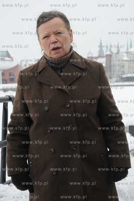 Ulica Grodzka na Starym Miescie w Gdansku. Plan filmowy...