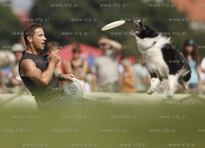 Sopot. Hipodrom. Zawody Frisbee - latajace psy za latajacym...