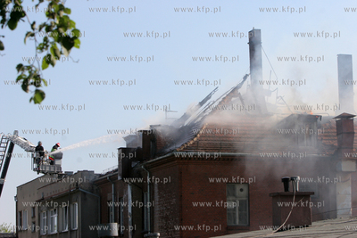 Pozar szpitala w Miastku. Splonal dach starej czesci...
