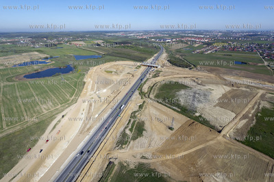 Gdansk. Budowa obwodnicy poludniowej z lotu ptaka....