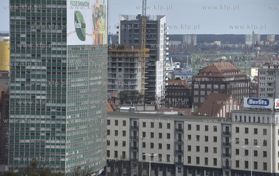 Panorama Gdańska. Widok na Zieleniak oraz  budowę...