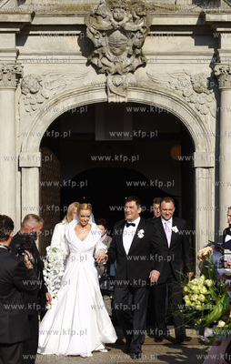 Gdansk. Katedra Oliwska. Slub Dariusza Michalczewskiego...