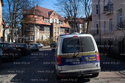 Gdańsk, Wrzeszcz, ulica Małachowskiego. Straż Miejska...