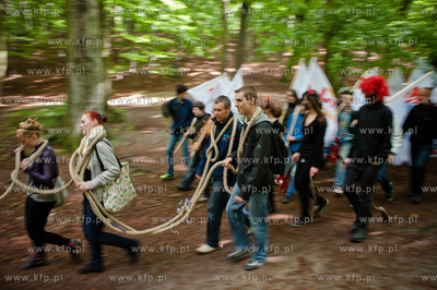 Gdansk. Dzien Drukarza. Przemarsz kolorowej parady...