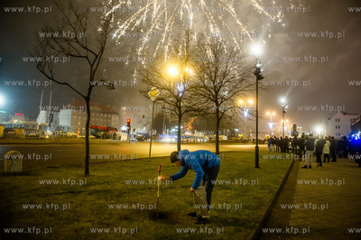 Gdańsk. Zabawa sylwestrowa na Targu Węglowym.  31.12.2016...