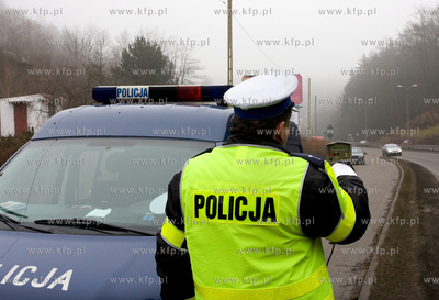 Gdansk. Poranna akcja policji, Pomiar Predkosci, na...