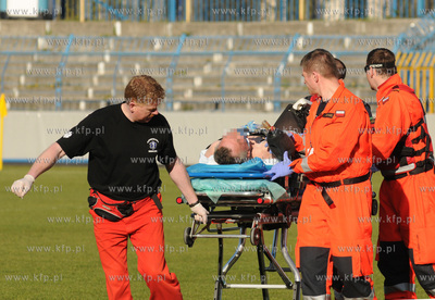 Podczas meczu rugby pomiedzy druzynami Arki Gdynia...