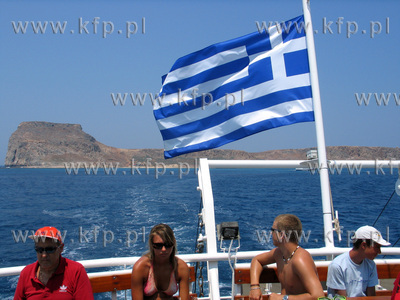 Grecja, wyspa Kreta. Statek pllynacy z wyspy Gramvoussa,...