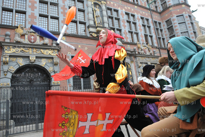 Barwna parada urodzinowa Jana Heweliusza, w roli astronoma...