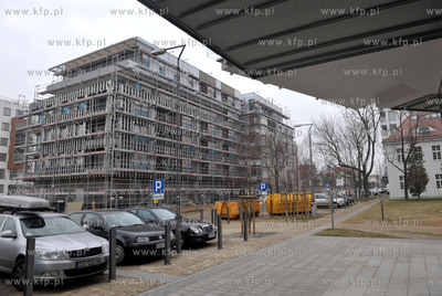 Gdansk Wrzeszcz. Budowa przez firme Hossa osiedla Garnizon....