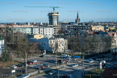 Gdańsk Wrzeszcz. Widok z podnośnika z Komendy Wojewódzkiej...