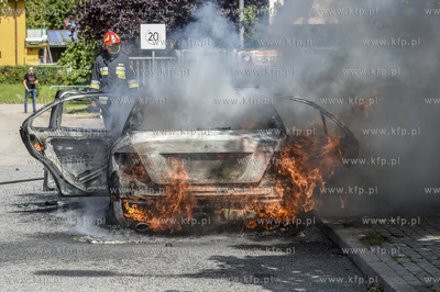 Pożar samochody na Matarnii na skrzyzowaniu ul. Słowackiego...